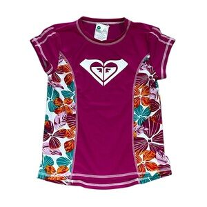 Roxy Girls' Floral Rash Guard Swim Top